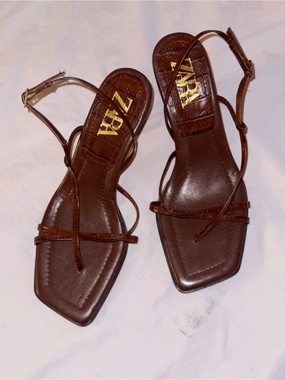 Zara Crocodile Print Sandals - Picture 2 of 5